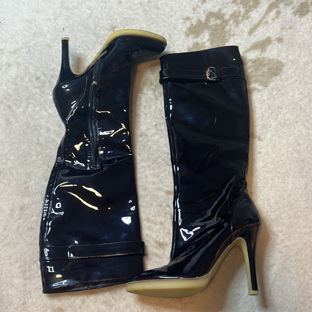 GUCCI Patent knee high boots - Picture 2 of 11